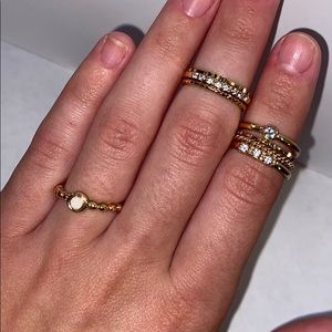 Gold midi-ring set